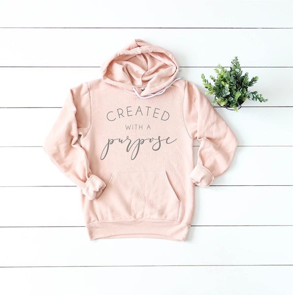 Created with a Purpose Hooded Sweatshirt, Christian Hoodie - TheLifeTeeCo