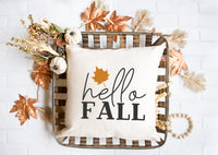 Hello Fall, Fall Pillow, Fall Decor, Halloween, Autumn, Leaves, Home Decor - TheLifeTeeCo
