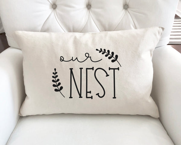 Our Nest Pillow, Farmhouse Pillow, Farmhouse Decor, Pillow Cover, Rustic Decor, Rustic Pillow, Home decor - TheLifeTeeCo