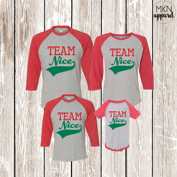Team Nice Shirt, Family Christmas Shirts, Matching Holiday Shirts - TheLifeTeeCo