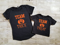 Team Trick Team Treat, Matching Family Halloween Shirts - TheLifeTeeCo