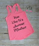 Disney Running Shirt | Cinderella Tank | Run Like It's Almost Midnight | Womens Gym Tank Top