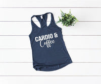 Cardio & Coffee, Coffee Workout Tank, Cardio Tank, Workout Shirt