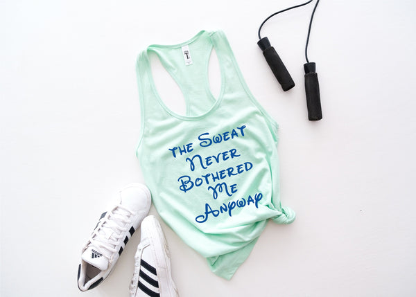 Workout Tank Top, Disney, Frozen, The Sweat Never Bothered Me Anyway
