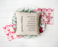 Valentine's Day Pillow, Grandchildren Pillow, Children Pillow, Gift for mom, Family, Gift for Grandparent, Grandparent Gift - TheLifeTeeCo