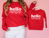 Mommy and Me, Matching Valentines Shirts, Hello Valentine, Valentines Day Sweatshirt, Valentines Day Shirt for Women, Valentines Day Shirt - TheLifeTeeCo